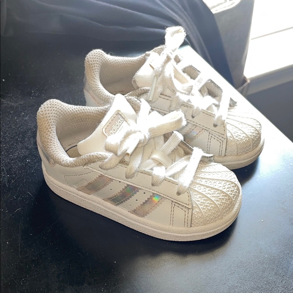 Adidas Kids White Sneakers
